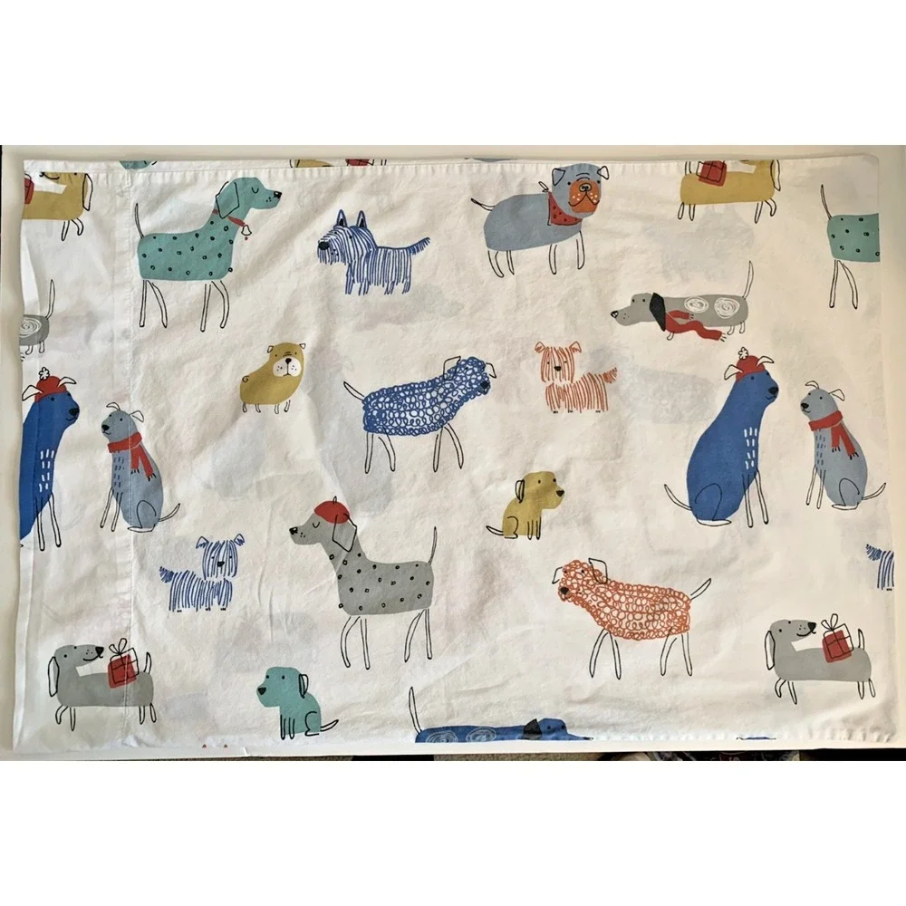 Company Store Kennel Club Dog Print Standard Pillow Sham Case 20 x 30 EUC